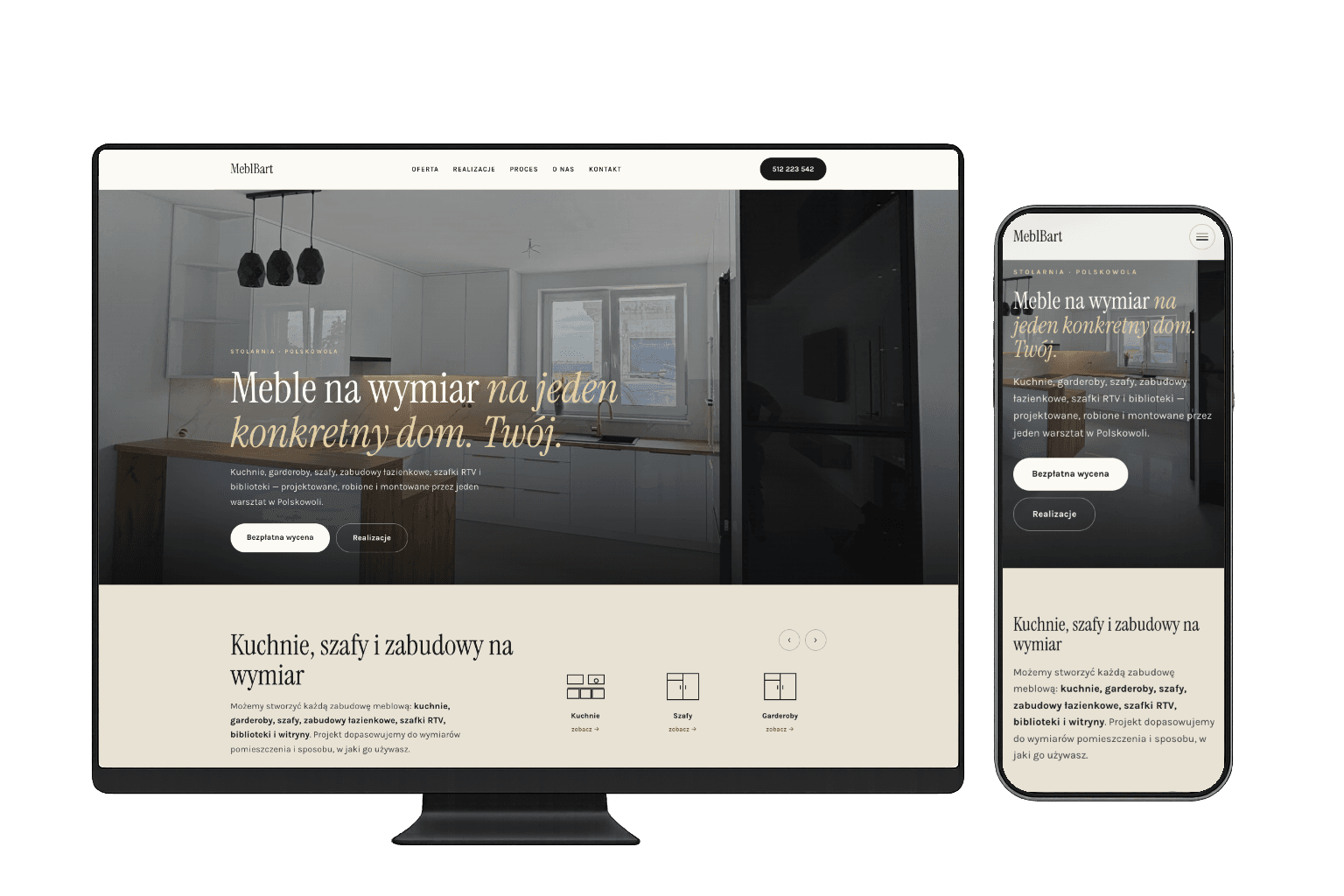 Zestawienie widoków desktop i mobile MeblBart