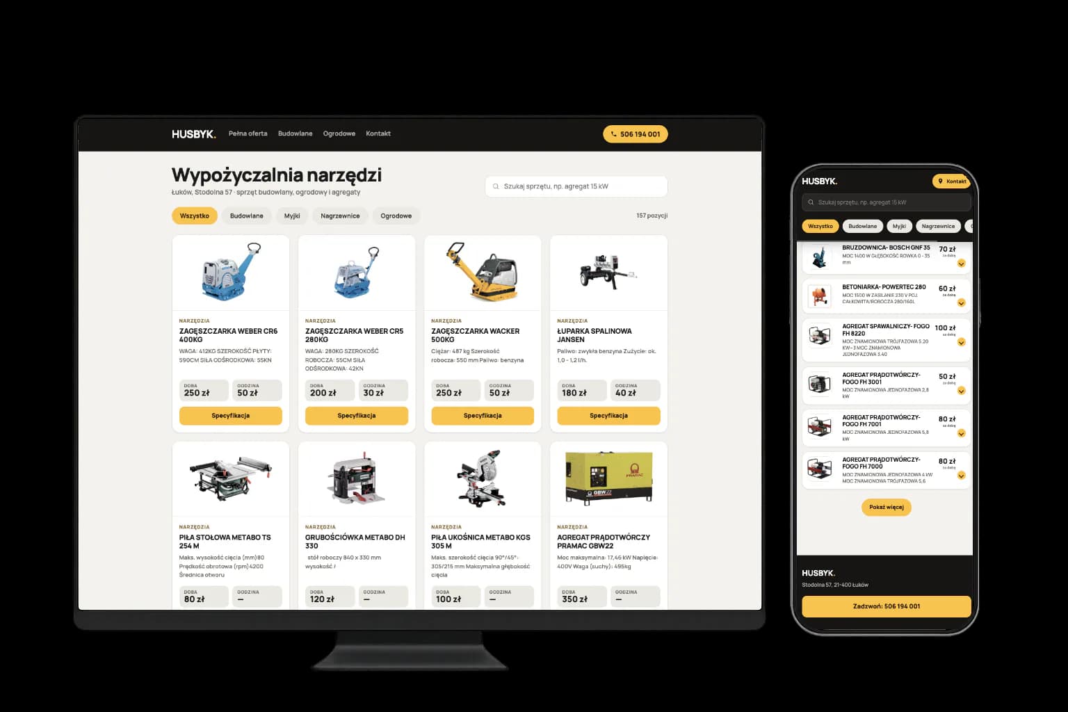 Husbyk website shown on desktop and mobile