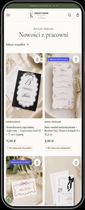 Nowości sklepu Kreatywne Papierki na telefonie